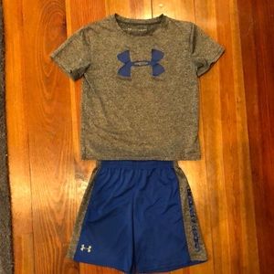 Boys Under Armour shorts and shirt set, size 7